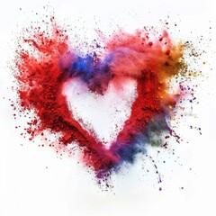 Heart shape made of colorful powder