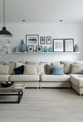 A Living Room Filled With Furniture and Pictures on the Wall