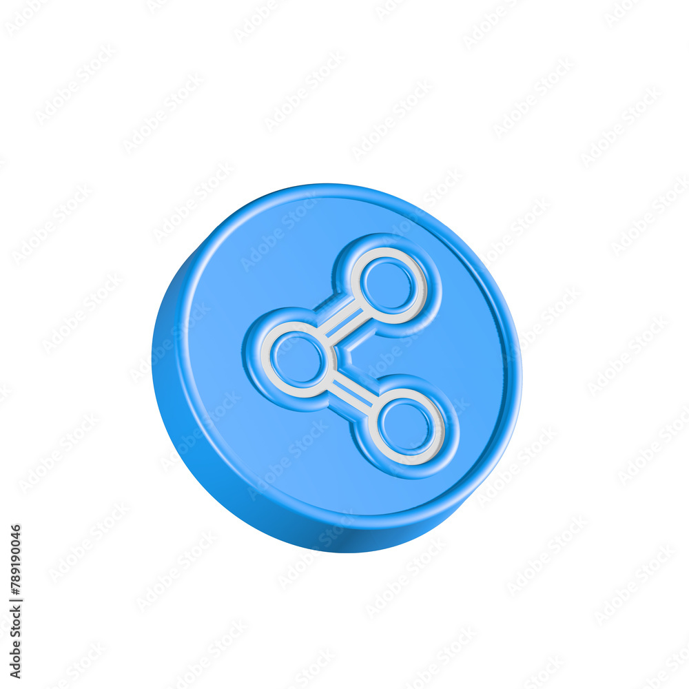 Poster share menu send icon 3d symbol