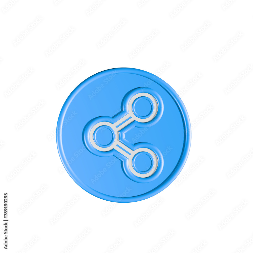 Poster share menu send icon 3d symbol