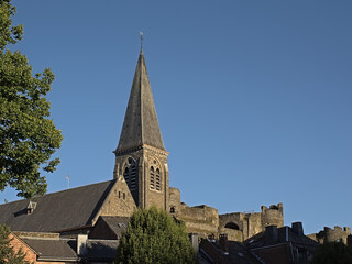 Saint Nicolas, historical neo-gothic church in La-Roche-en-ardenne, Luxembourg, Belgium. 