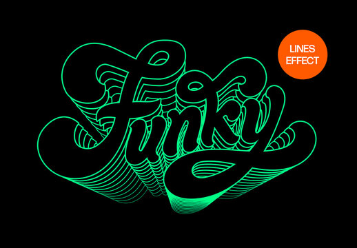 Green Lines Text And Logo Effect Mockup