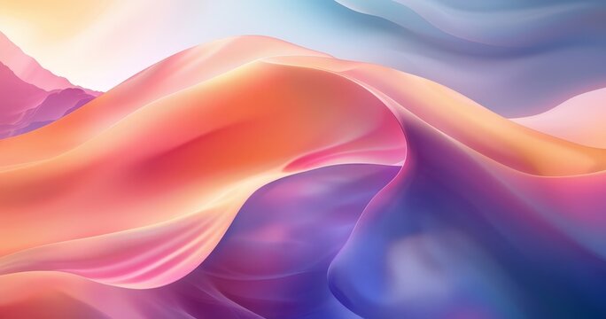A vibrant, abstract wallpaper showcasing fluid, colorful waves in hues of pink, purple, and blue against a serene backdrop. It exudes a calm yet dynamic energy.