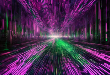 glitch background wallpaper noise vans green pink purple abstract pixelated cool futuristic art distorted computer technology flier graphic poster futurism festival nightclub modern striped - obrazy, fototapety, plakaty