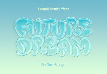 Pastel Plastic Text And Logo Effect Mockup - obrazy, fototapety, plakaty