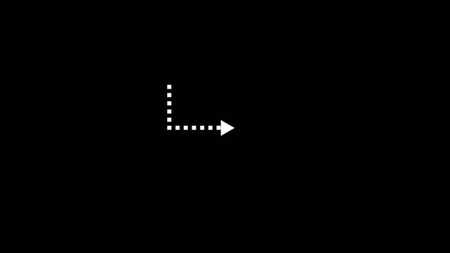 Dotted arrows animation on transparent background, Set of animated dotted arrows on alpha channel, Dotted arrow animation, Dotted animated arrow