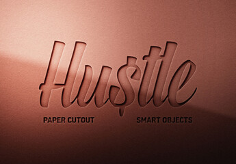 Realistic Paper Cutout Logo Mockup