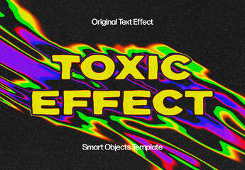 Trippy Acid Text Effect Mockup - obrazy, fototapety, plakaty