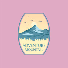 Mountain logo vector graphic of illustration template