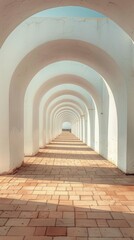 Long White Tunnel Leading to Sky