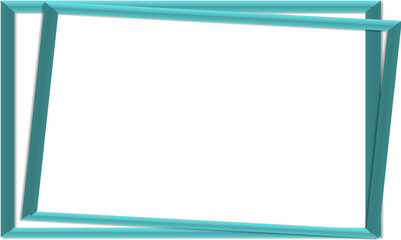 Green line border frame isolated on white design for image frame, photo frame