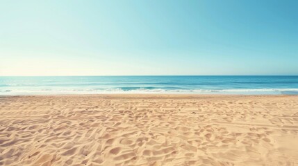 Fototapeta na wymiar Sandy beach clear background in minimalist style