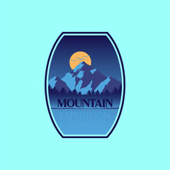 Mountain logo vector graphic of illustration template