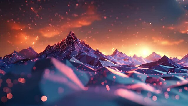 夕焼けの空と山の風景,Generative AI 