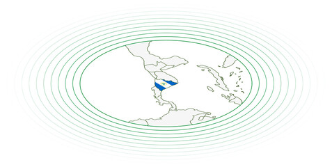 Nicaragua oval map.
