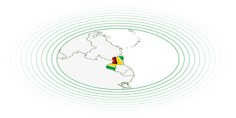 Guyana oval map.