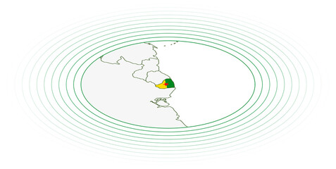French Guiana oval map.