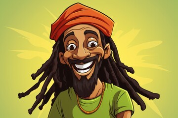 rasta man funny cartoon illustration