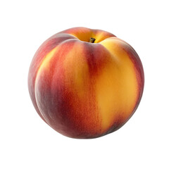 Fresh peach fruit. Whole ripe peach fruit isolated. Healthy diet. Vegetarian food.