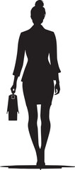businesswoman with briefcase - obrazy, fototapety, plakaty