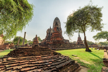 Scenic ruins of the Wat Ratchaburana in Ayutthaya, Thailand - 789200648