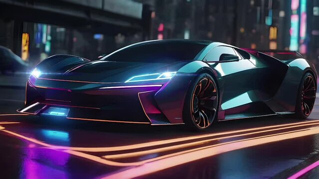Speed demon: Sleek supercar tearing through the urban streets.