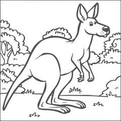 Kangaroo coloring pages. Kangaroo animal outline for coloring book