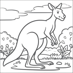 Kangaroo coloring pages. Kangaroo animal outline for coloring book