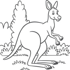 Kangaroo coloring pages. Kangaroo animal outline for coloring book