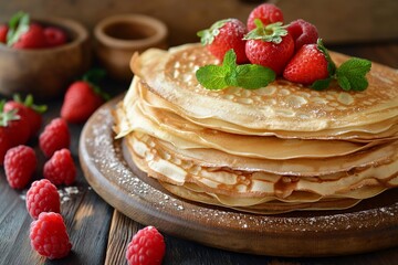 stack of crepes, stack of pancakes, pancakes closeup, healthy food, fresh pancakes, dessert, breakfast, morning food closeup