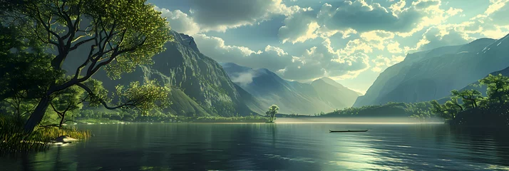 Fotobehang beautiful lake © john