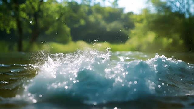 Upclose look at tiny nanosensors detecting levels of toxins in lake water providing vital information for preventing outbreaks of waterborne illnesses. .