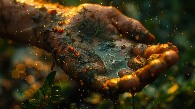Realistic Close-Up Shot of Mosquito Bite on Skin - Artistic Composition