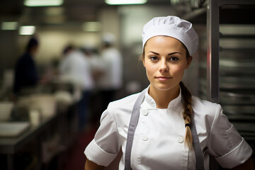 AI generated image of professional famous chef working in the restaurant
