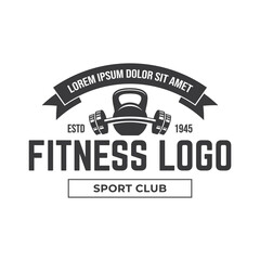 Obraz premium The kettlebell logo is suitable for fitness business symbols.