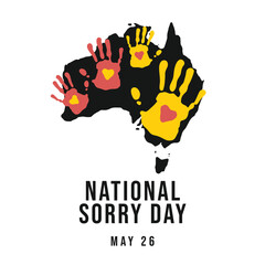 National Sorry Day design template. hand silhouette vector design. vector eps 10. flat design.