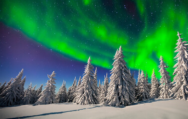 Polarlichter über einer Schneelandschaft - 789208287