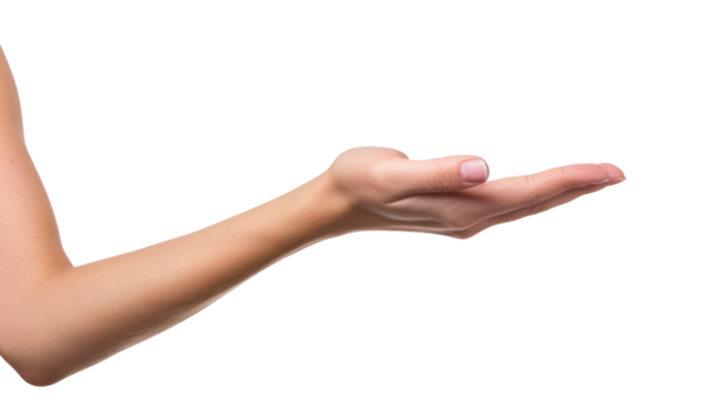 woman hand holding something, isolated on white or transparent png