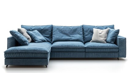 Cozy Minimalism: A Modern Living Room with a Blue Couch