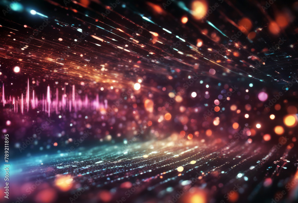 Poster dots futuristic data big code background music colored digital wave 3d technology abstract equalizer
