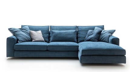 Fototapeta na wymiar Cozy Minimalism: A Modern Living Room with a Blue Couch