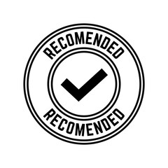 Recommended sticker label. Recommendation tag. Vector illustration.