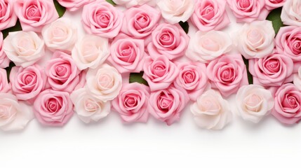 Fresh beautiful pink rose isolated on a white background - obrazy, fototapety, plakaty
