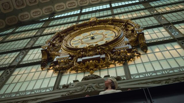 Ornate Golden Clock in Museum