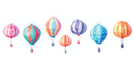 Holiday air balloons flying up. Baloons bunches bundle
