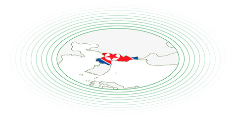 North Korea oval map.