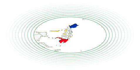 Philippines oval map.