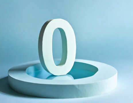 「0」水色ベースのモチーフ数字（カバラ数秘術イメージ）