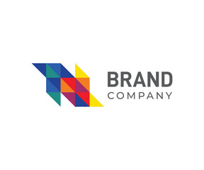 Company logo letter N Mosaic logo design template