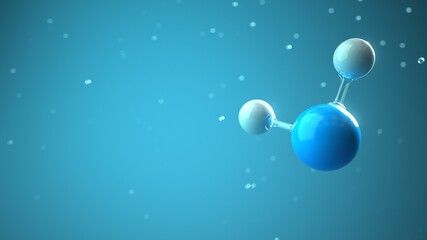 H2O Water Molecule Liquid. 3d illustration.